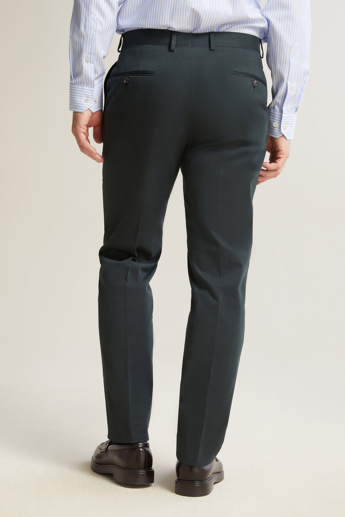 Green Cotton Stretch Trousers
