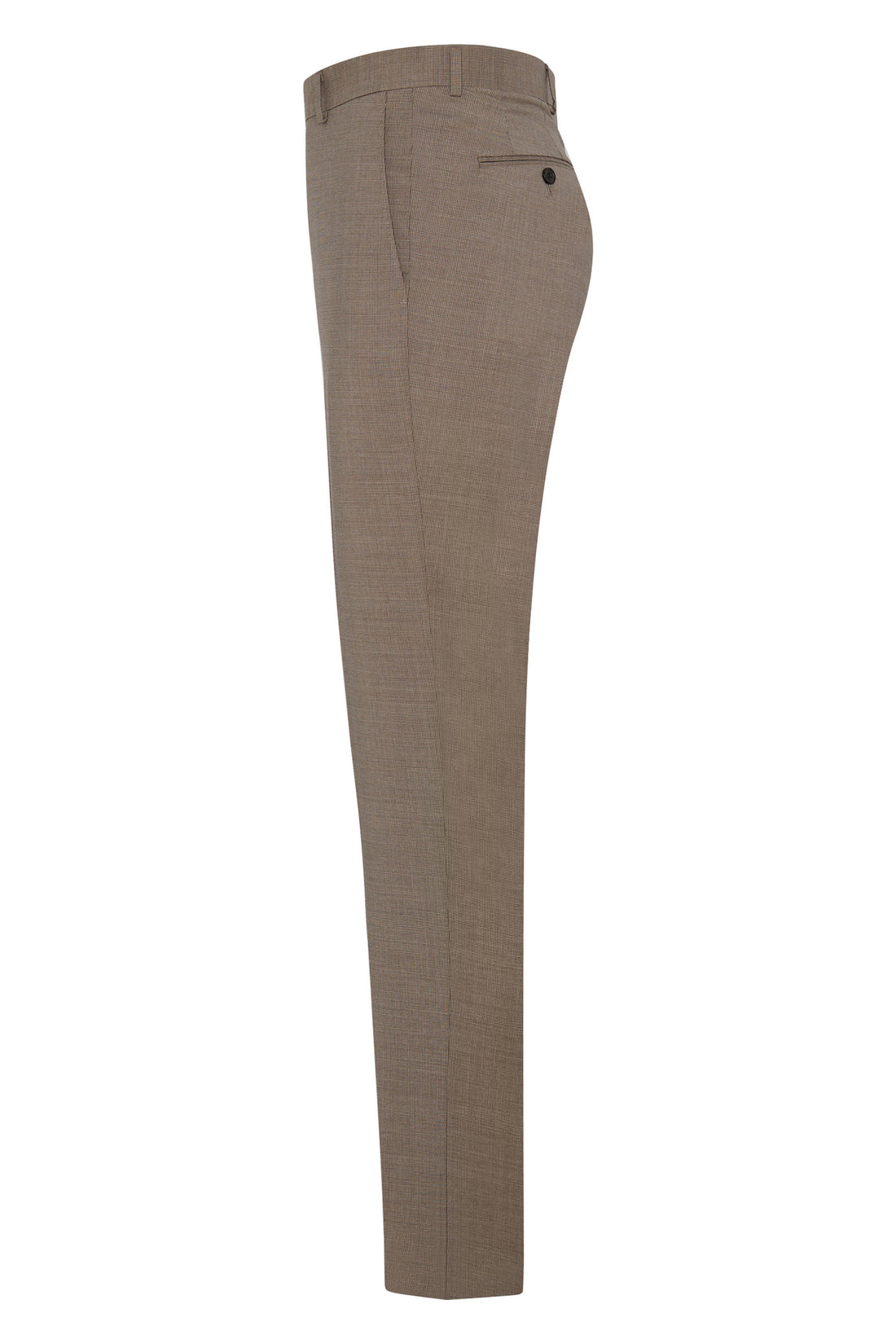 Tan Tropical Wool Neat Flat Front Trousers