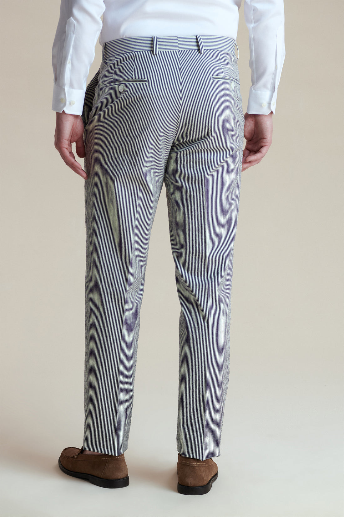 Grey Stripe Seersucker Pant