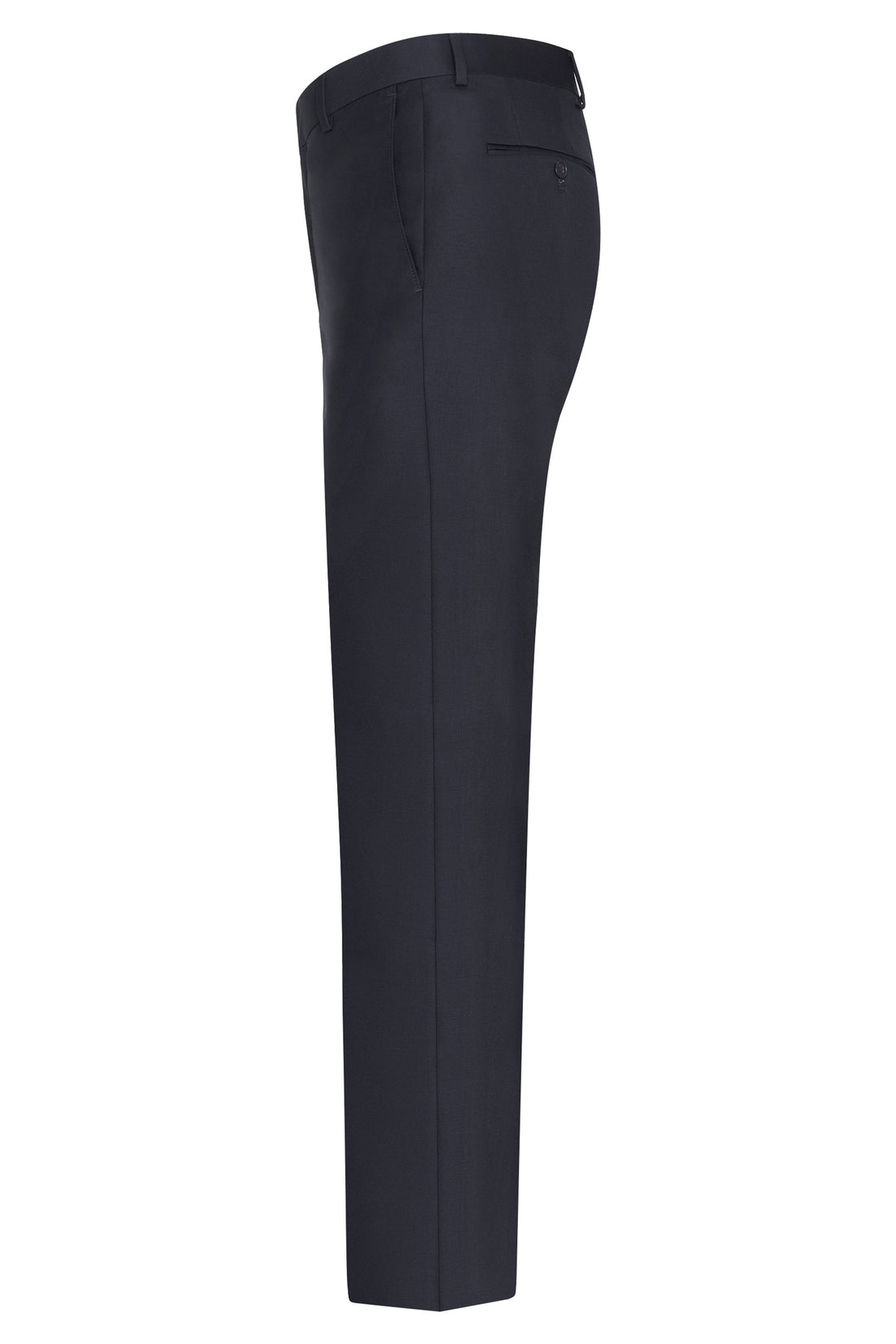 Navy Flat Front Trousers - Classic Fit