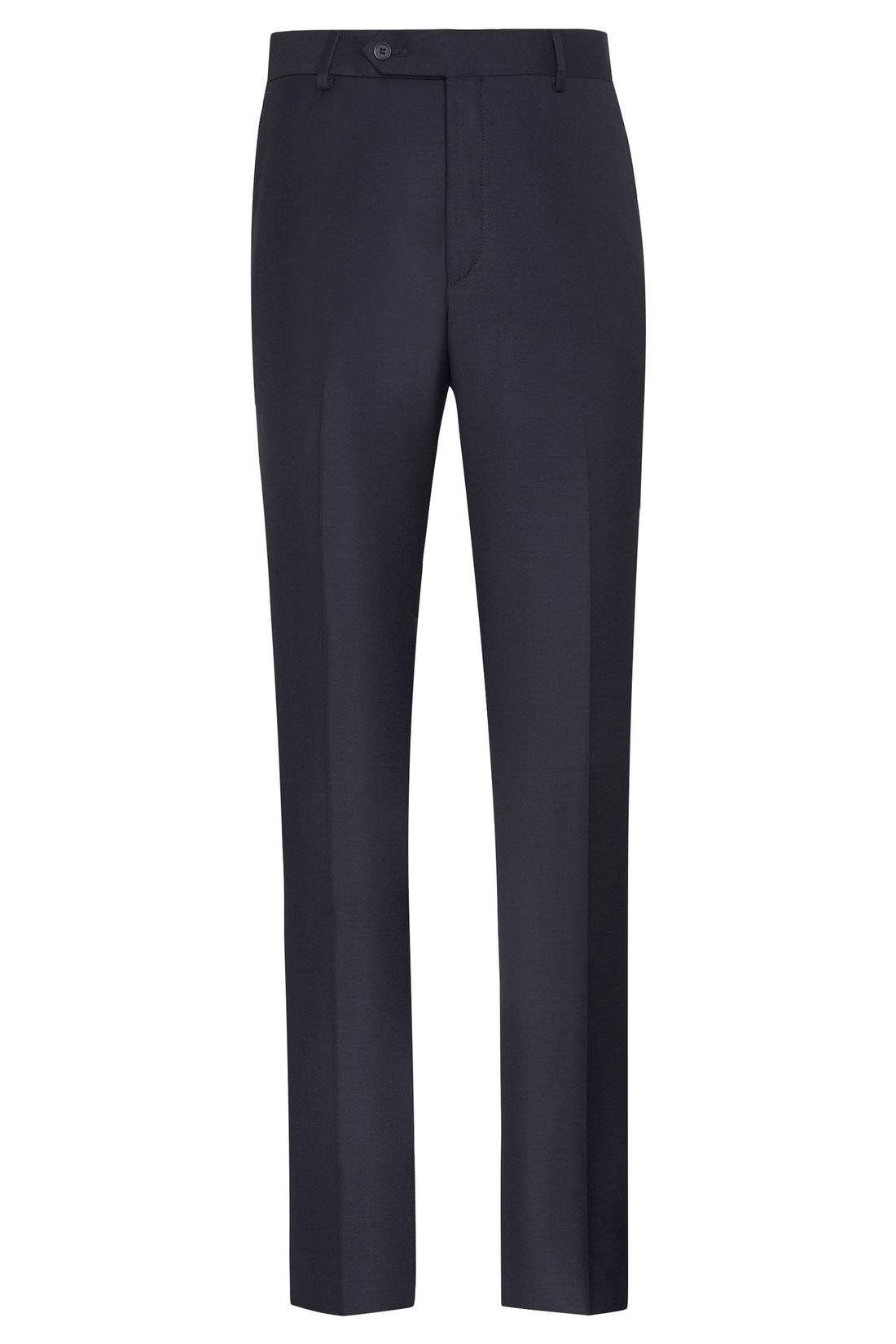 Navy Flat Front Trousers - Classic Fit