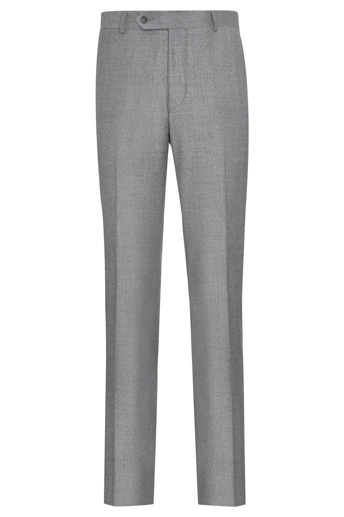 Pantalon gris clair sans plis en flanelle de laine froide