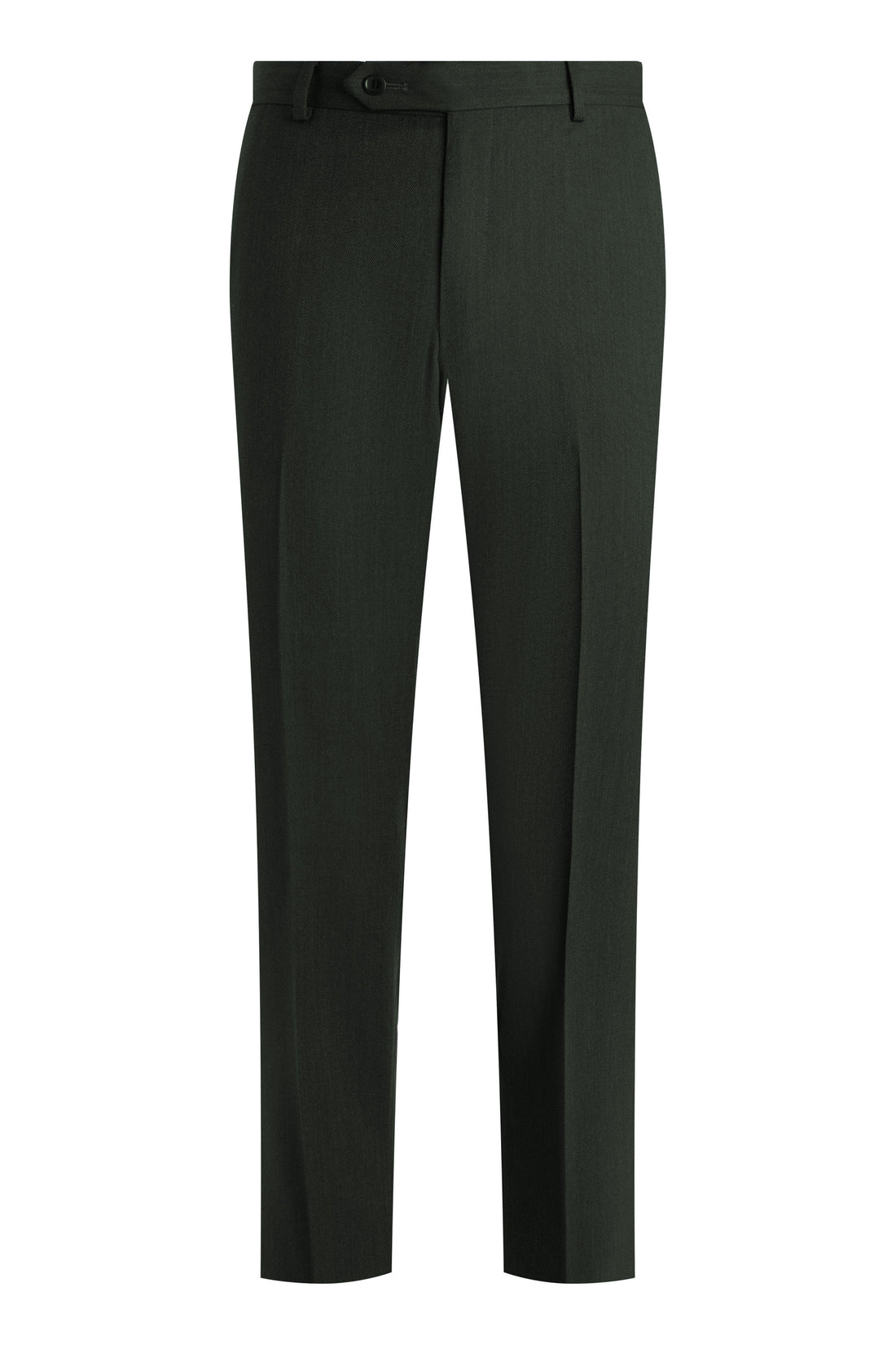 Charcoal-Olive Wool Stretch Whipcord Trousers