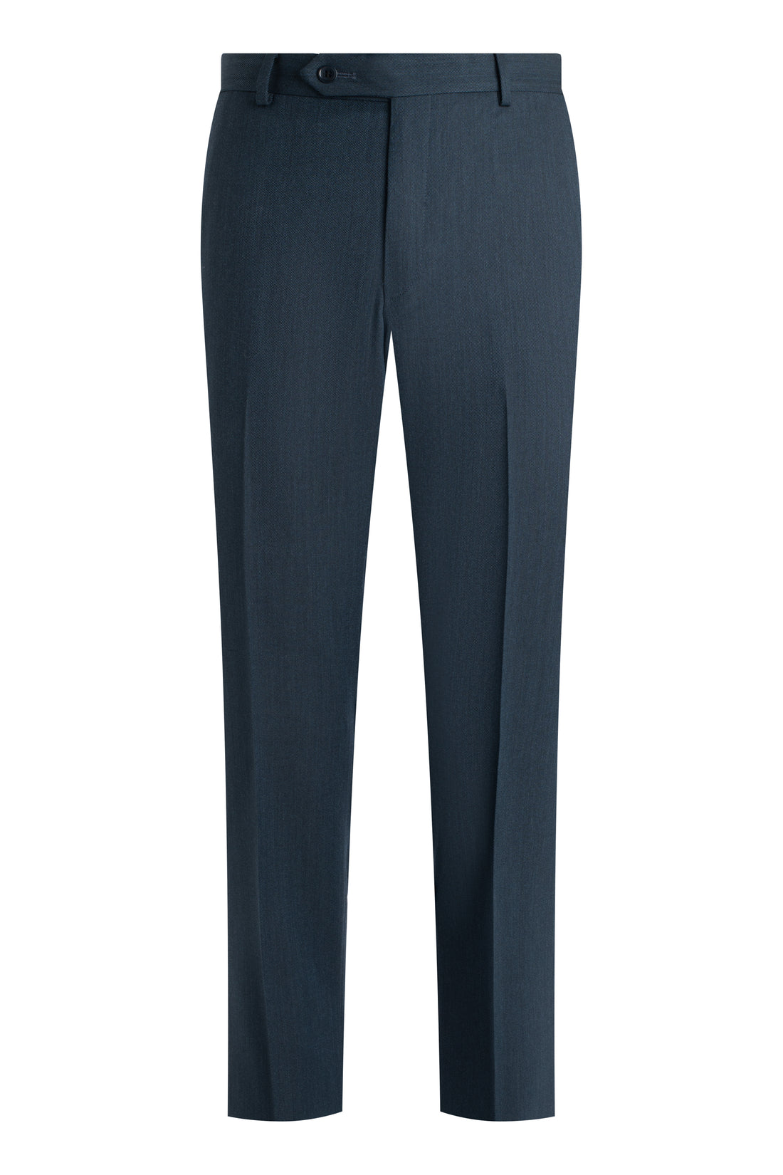 Blue Wool Stretch Whipcord Trousers