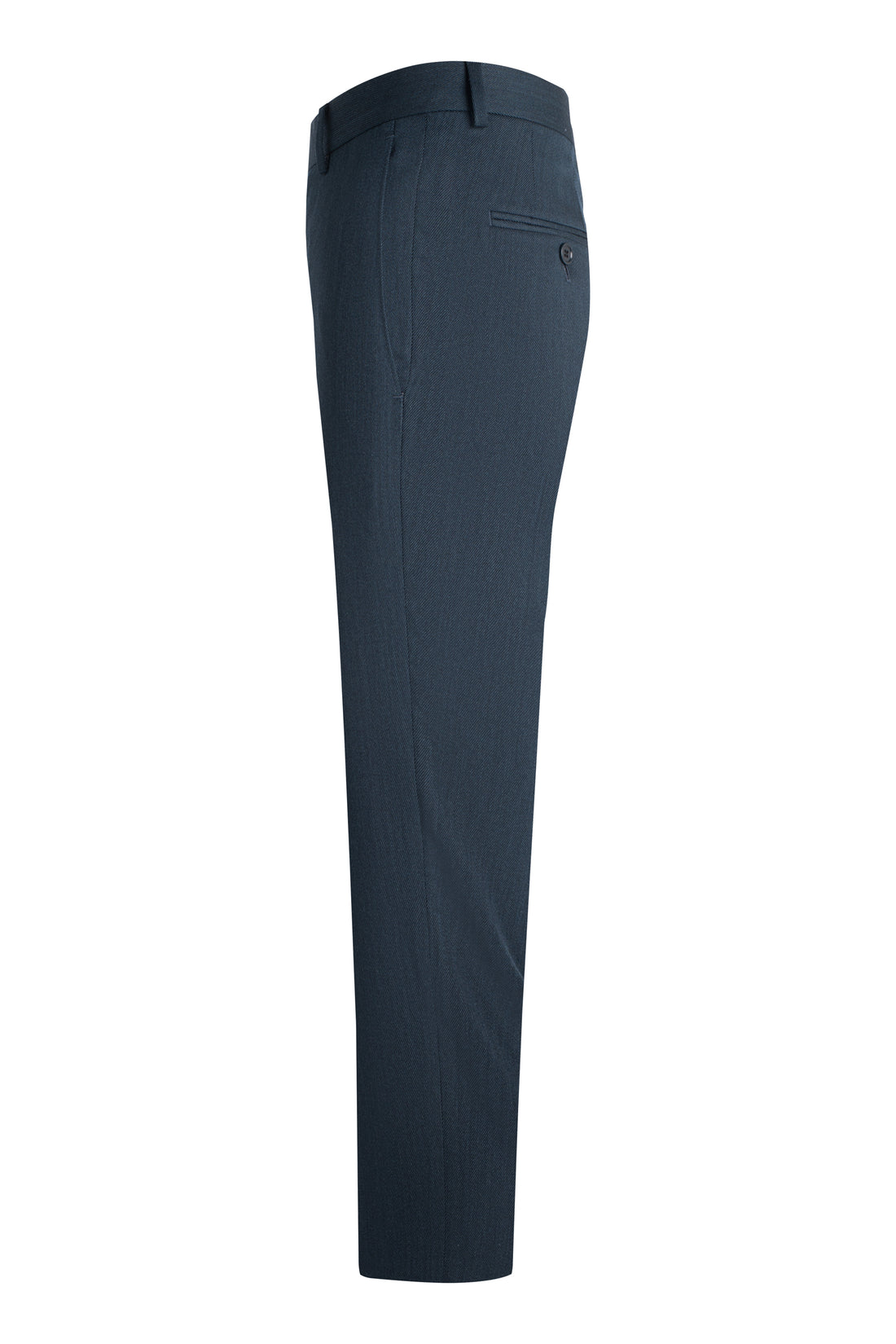 Blue Wool Stretch Whipcord Trousers side