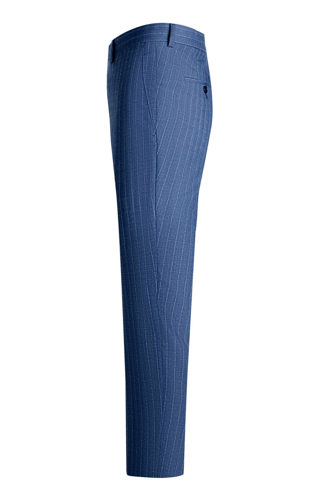 Blue Herringbone Stripe Trim Fit Suit
