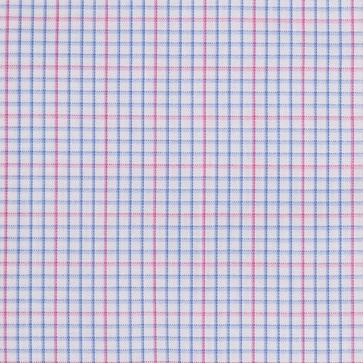 Samuelsohn Pink Check Contemporary Fit Easy Care Shirt close up fabric swatch