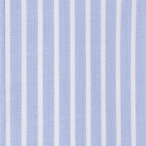 Samuelsohn Blue Stripe Contemporary Fit Easy-Care close up fabric swatch Shirt