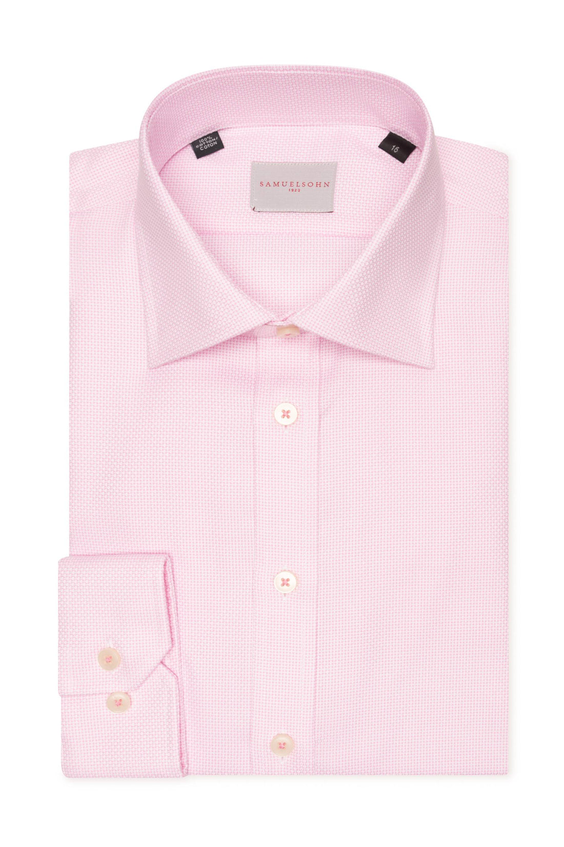 Samuelsohn Pink Dobby Contemporary Fit Easy Care Shirt