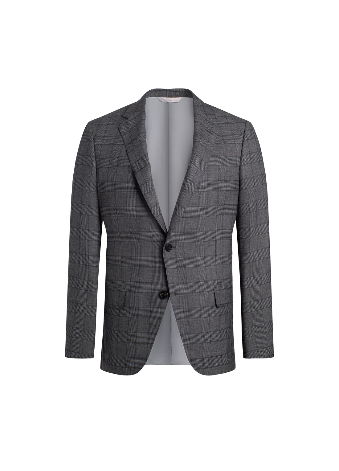 Grey Ice Wool Silk Plaid Suit