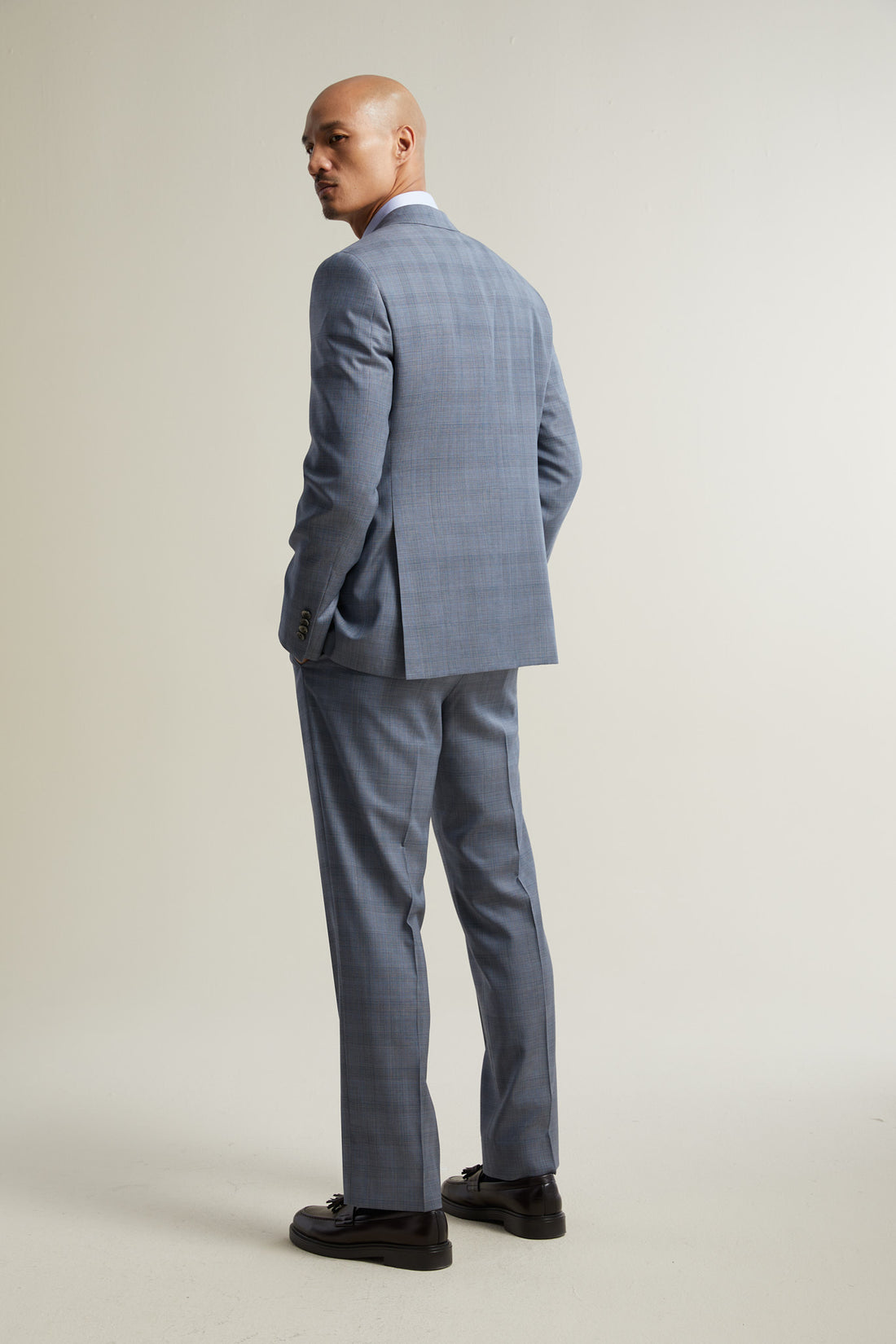 Grey Blue Plaid Australis Suit