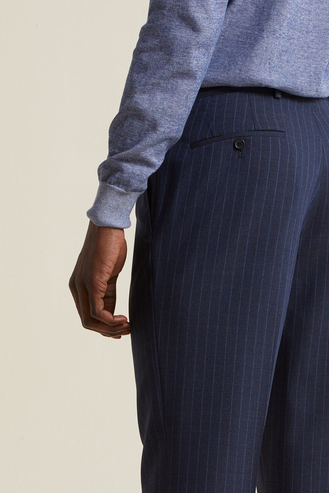 Navy Wool Silk Tropical Stripe Suit – Samuelsohn