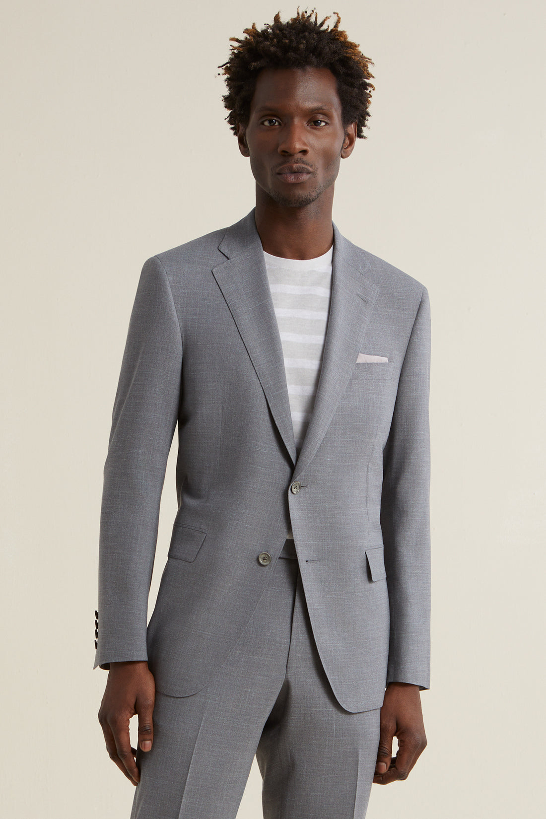 Grey Summertime Wool Silk Linen Suit