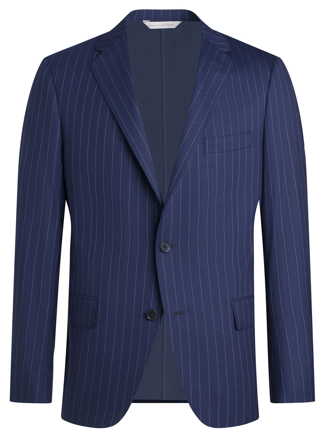 Blue Pinstripe Wool Silk Blend Suit