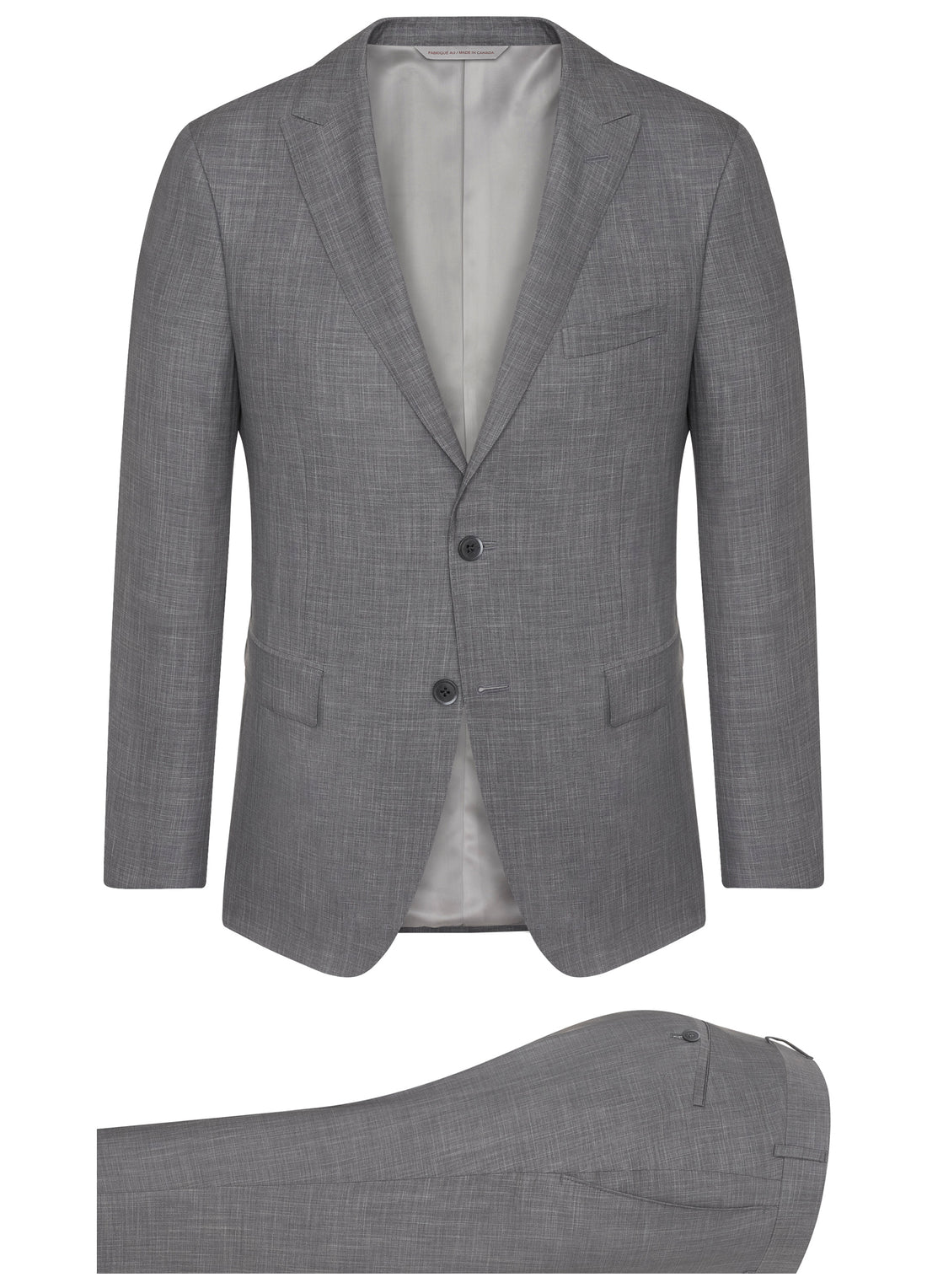 Light Grey Ice Wool Silk Sharkskin Suit - Trim Fit Light Grey Ice Wool Silk Sharkskin Suit - Trim Fit 