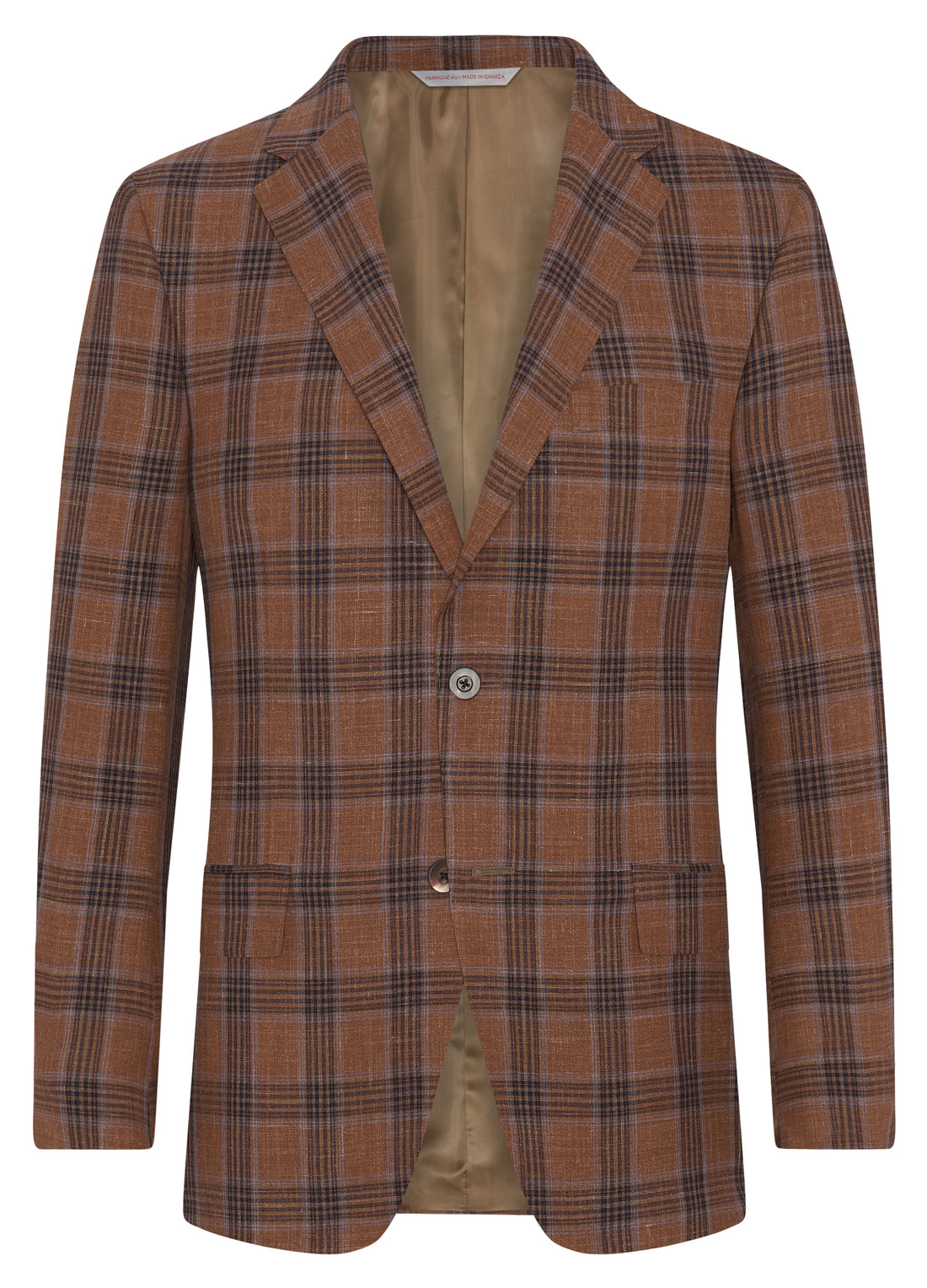 Luxury Samuelsohn Rust Summertime Linen Silk Wool Jacket