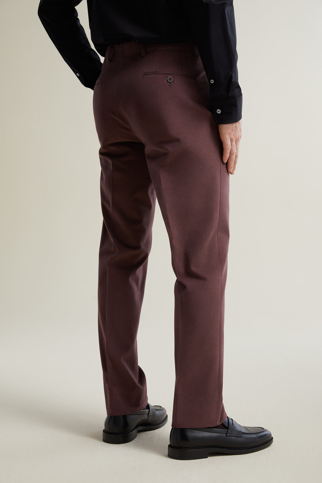 Wine Brushed Cotton Trousers