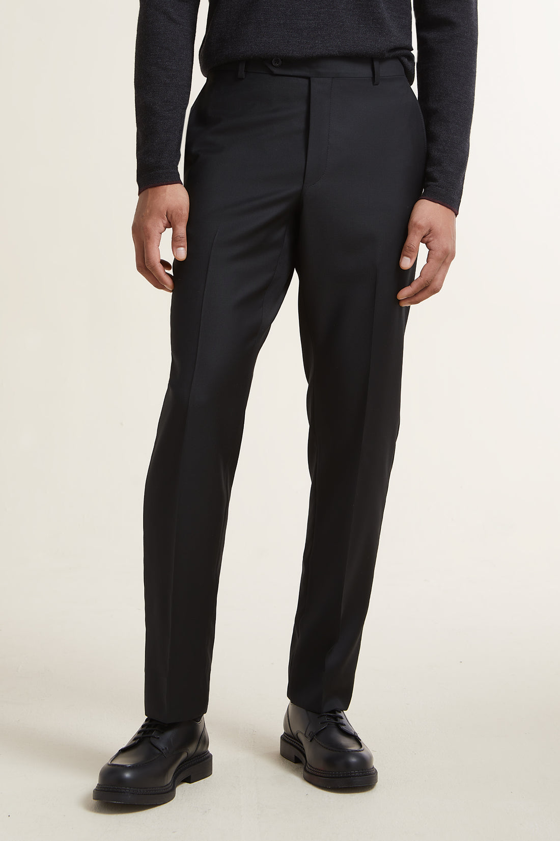Black Flat Front Trousers