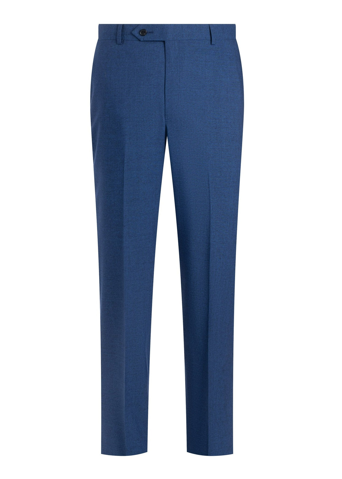 Dark Blue Wool Silk Flat Front Trousers