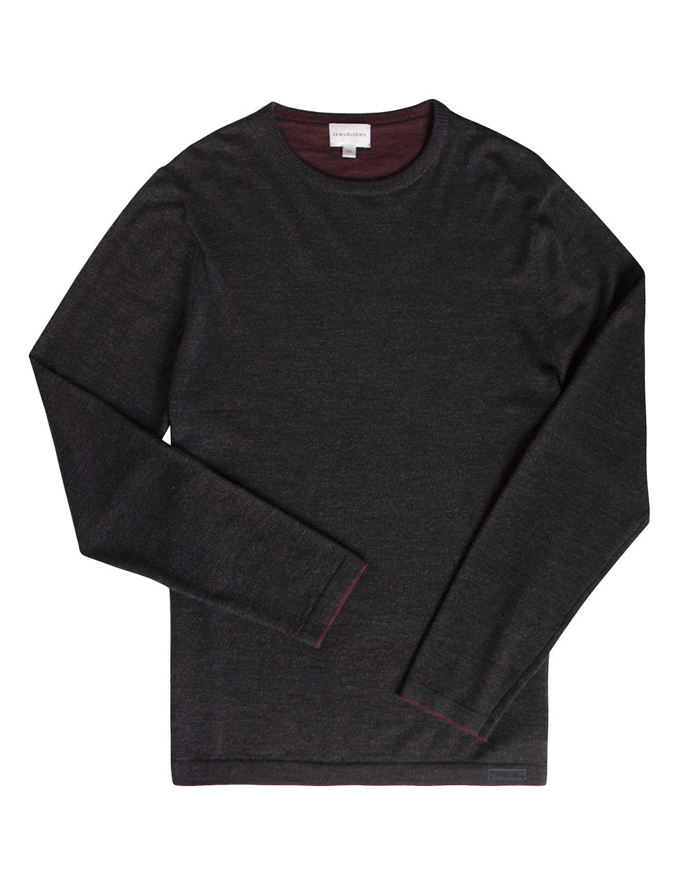 Charcoal Extrafine Merino Crewneck Sweater
